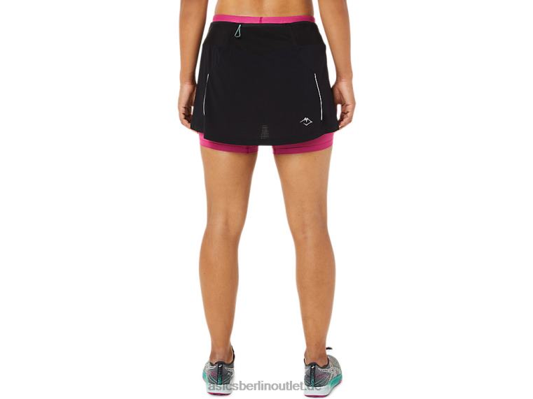 Fujitrail-Skort für Damen BL4N3507Asics Performance Schwarz/Fuchsiarot