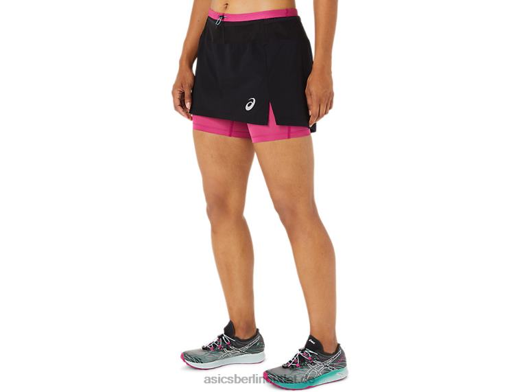 Fujitrail-Skort für Damen BL4N3507Asics Performance Schwarz/Fuchsiarot
