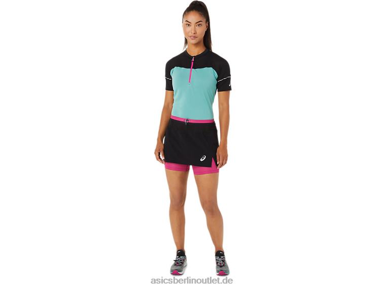 Fujitrail-Skort für Damen BL4N3507Asics Performance Schwarz/Fuchsiarot
