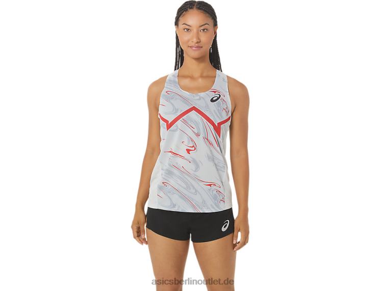 CJ-Line Light Singlet für Damen BL4N2339Asics Gletschergrau/Elektrorot