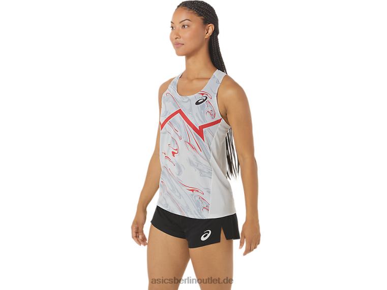 CJ-Line Light Singlet für Damen BL4N2339Asics Gletschergrau/Elektrorot