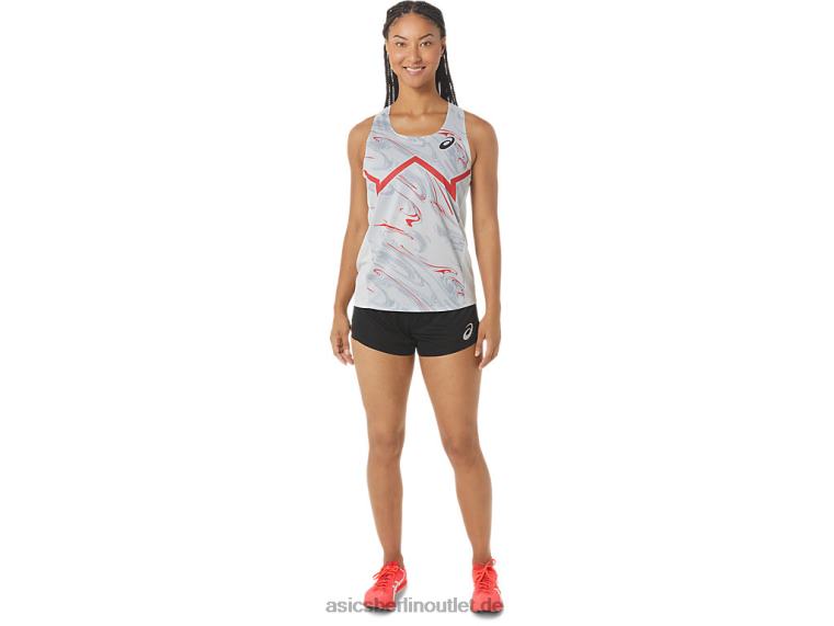CJ-Line Light Singlet für Damen BL4N2339Asics Gletschergrau/Elektrorot