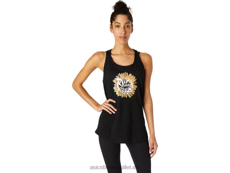 Damen-Lauf um die Sonne, Racerback BL4N4104Asics Leistung schwarz