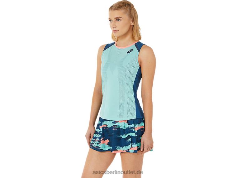Damen-Match-Tanktop BL4N3495Asics Oasengrün/helles Indigo
