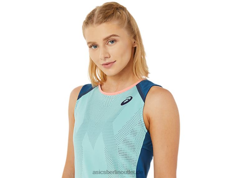 Damen-Match-Tanktop BL4N3495Asics Oasengrün/helles Indigo