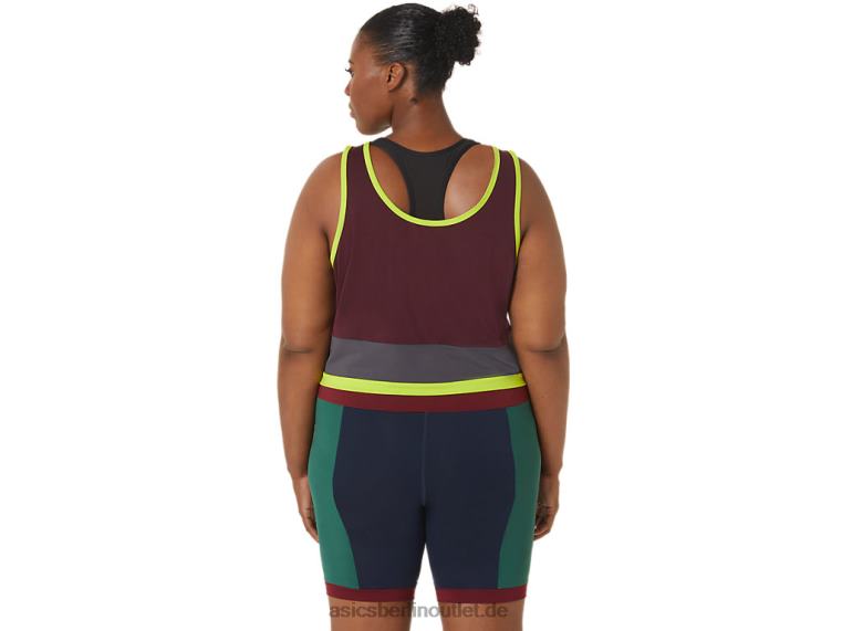 Damen, das neue starke, umfunktionierte Tanktop BL4N3367Asics Kastanienbraun/Stahlgrau