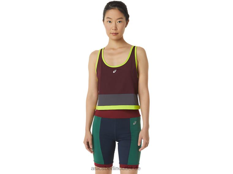 Damen, das neue starke, umfunktionierte Tanktop BL4N3367Asics Kastanienbraun/Stahlgrau