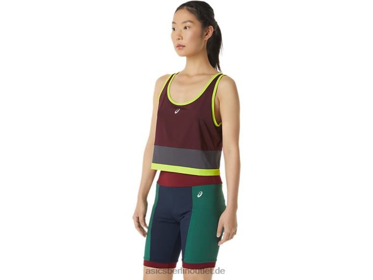Damen, das neue starke, umfunktionierte Tanktop BL4N3367Asics Kastanienbraun/Stahlgrau