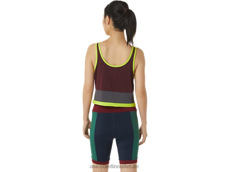 Damen, das neue starke, umfunktionierte Tanktop BL4N3367Asics Kastanienbraun/Stahlgrau