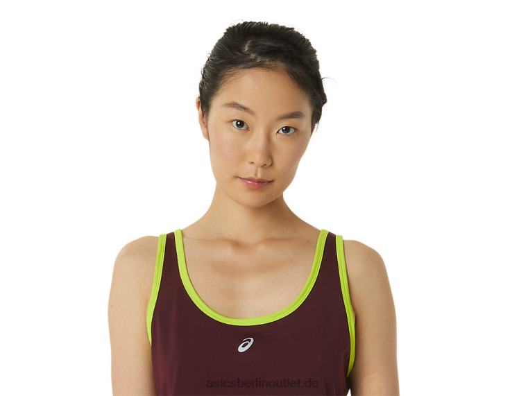 Damen, das neue starke, umfunktionierte Tanktop BL4N3367Asics Kastanienbraun/Stahlgrau