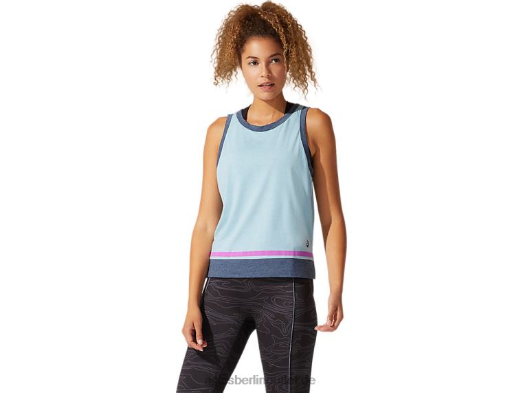 Farbblock-Tanktop für Damen BL4N4066Asics rauchblau
