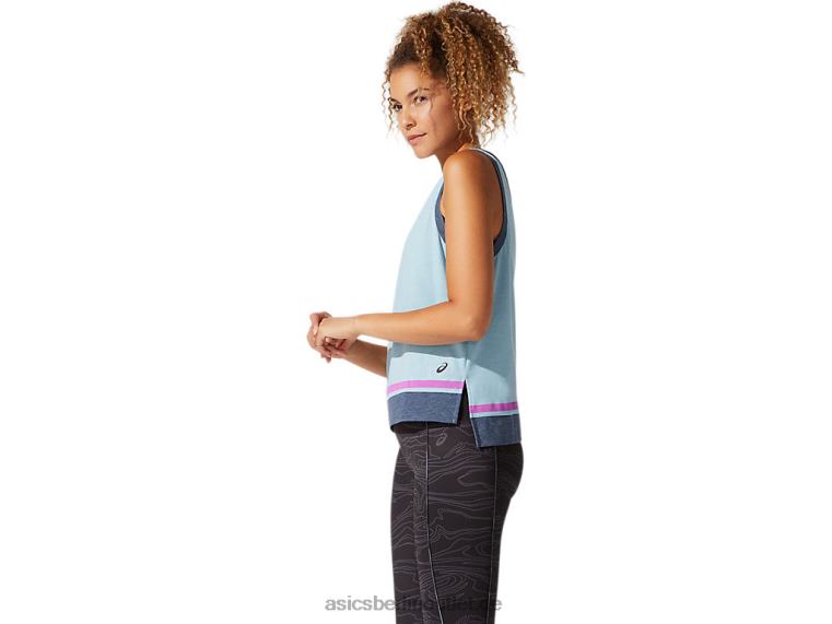 Farbblock-Tanktop für Damen BL4N4066Asics rauchblau