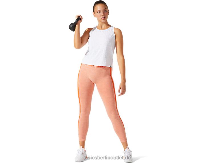 Kurz geschnittenes Jacquard-Tanktop mit Logo für Damen BL4N3966Asics strahlend weiß