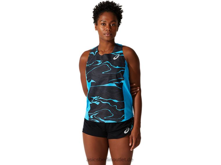 Leichtes Mesh-Unterhemd für Damen BL4N4075Asics digitales Aqua