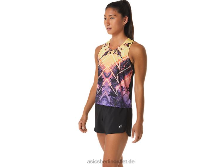 Marathon-Tanktop für Damen BL4N2316Asics hellorange/orange pop/amethyst
