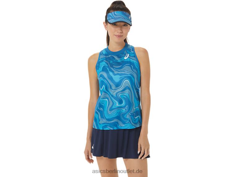 Match-Grafik-Tanktop für Damen BL4N2556Asics wiedergeborenes Blau
