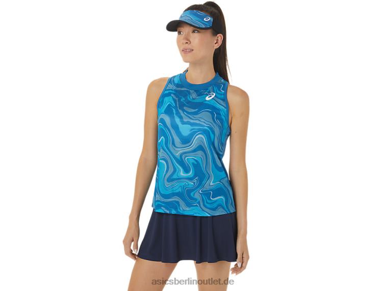 Match-Grafik-Tanktop für Damen BL4N2556Asics wiedergeborenes Blau