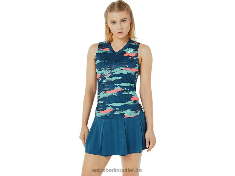 Match-Grafik-Tanktop für Damen BL4N3476Asics helles Indigo