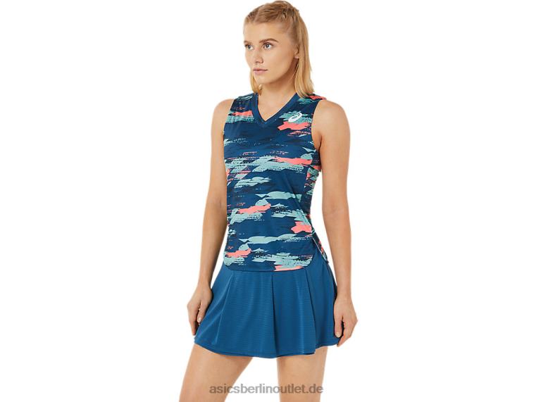 Match-Grafik-Tanktop für Damen BL4N3476Asics helles Indigo