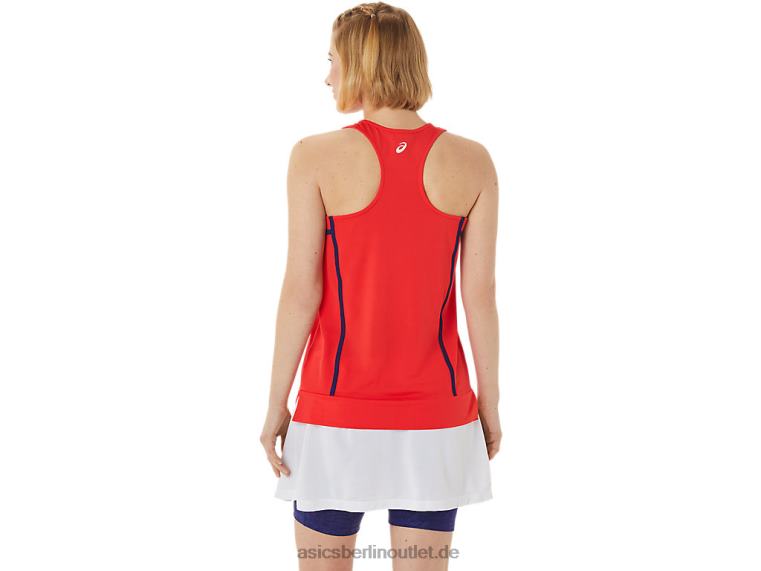 Neues, starkes 92-Tanktop für Damen BL4N3060Asics Roter Alarm/Tauchblau