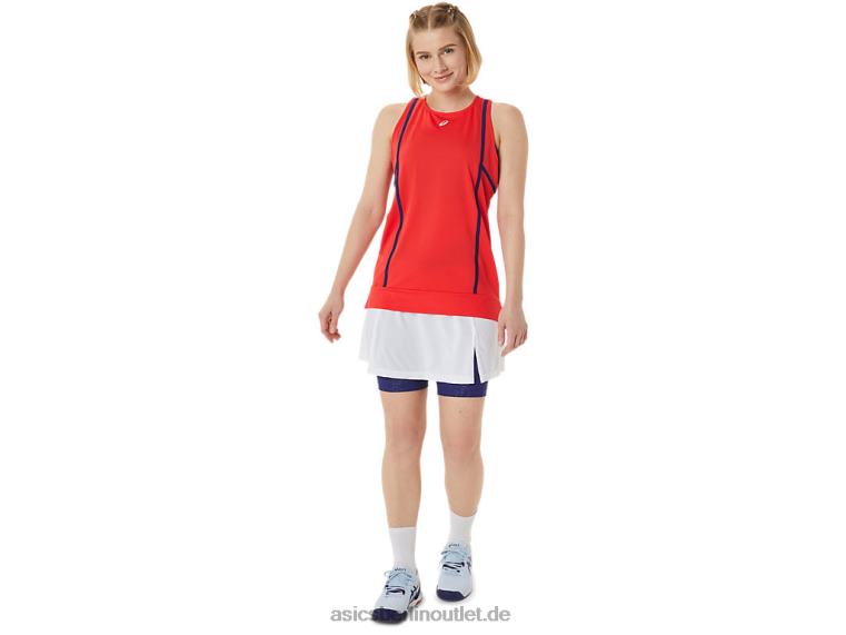 Neues, starkes 92-Tanktop für Damen BL4N3060Asics Roter Alarm/Tauchblau