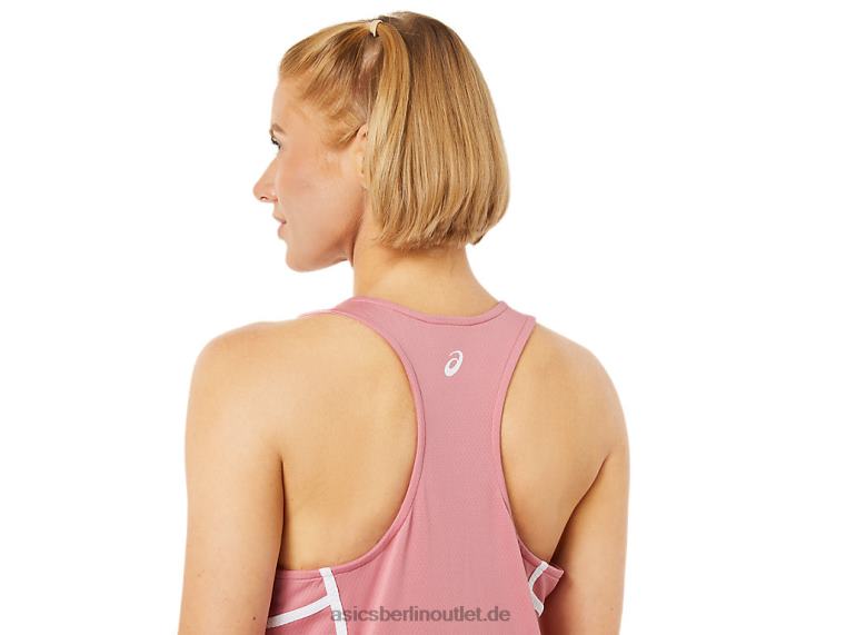 Neues, starkes 92-Tanktop für Damen BL4N3816Asics Rauchrosa/Brillantweiß