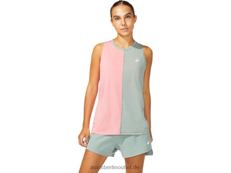 Tokio-Tanktop für Damen BL4N3961Asics Schiefergrau/Pfirsichblütenblatt