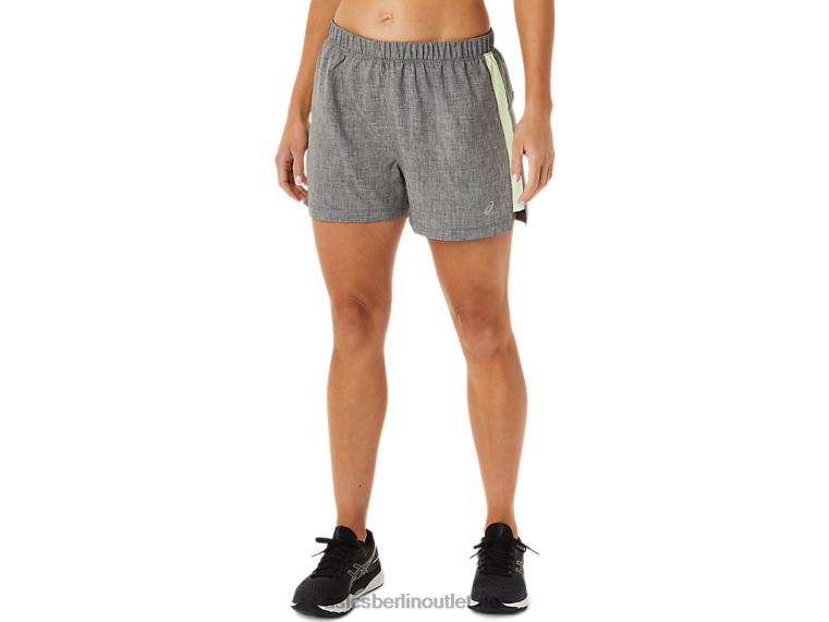 3-Zoll-Shorts für Damen, fertig eingestellt BL4N2893Asics dunkelgrau meliert/gelb