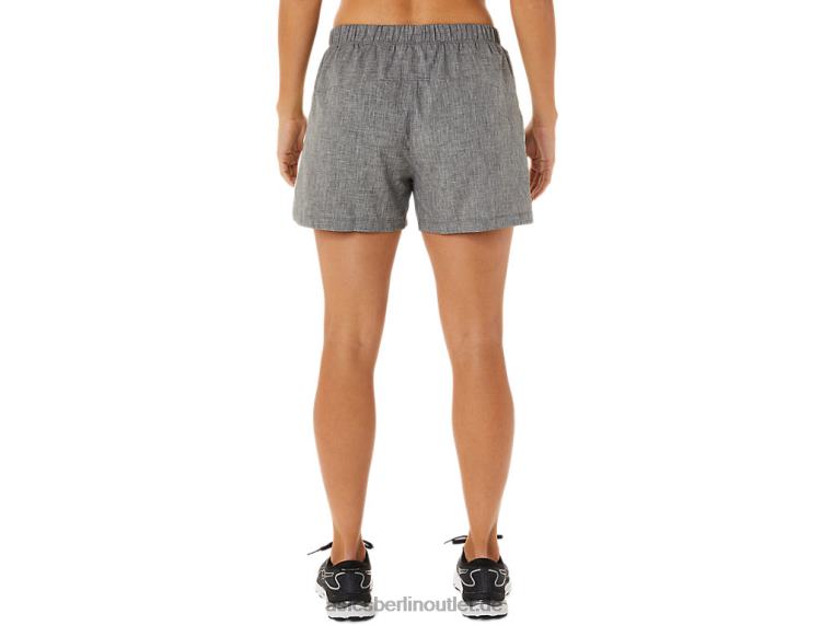 3-Zoll-Shorts für Damen, fertig eingestellt BL4N2893Asics dunkelgrau meliert/gelb