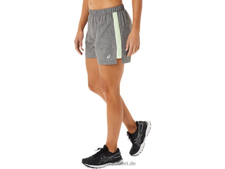 3-Zoll-Shorts für Damen, fertig eingestellt BL4N2893Asics dunkelgrau meliert/gelb