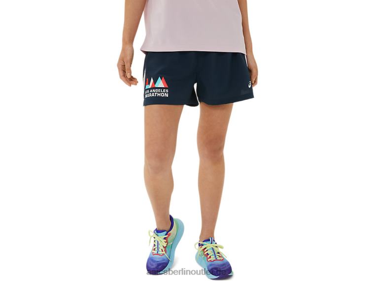 Damen-Fertigset, 3 Zoll kurzes Lam BL4N3314Asics Dunkelblau