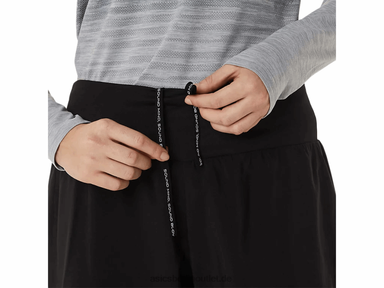 Damen-Straße 2-n-1 5,5 Zoll kurz BL4N3002Asics Leistung schwarz