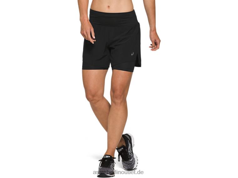Damen-Straße 2-n-1 5,5 Zoll kurz BL4N3787Asics Leistung schwarz