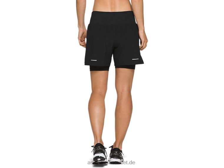 Damen-Straße 2-n-1 5,5 Zoll kurz BL4N3787Asics Leistung schwarz