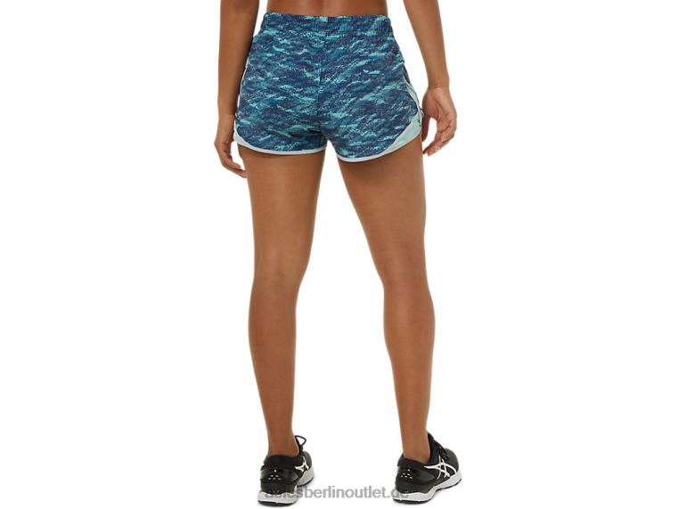 Pr Lyte 2,5-Zoll-Laufshorts für Damen BL4N3864Asics Blaugrüner Druck/frisches Eis/Grau