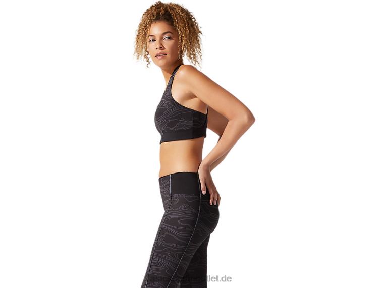 Damen-BH mit Paspelierung und Grafik BL4N4022Asics Performance-Schwarz/Trägergrau