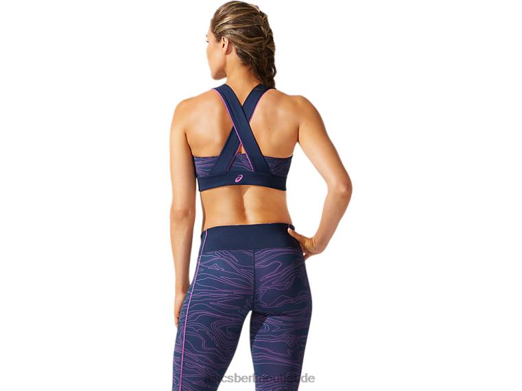 Damen-BH mit Paspelierung und Grafik BL4N4055Asics Französisches Blau/digitale Traube