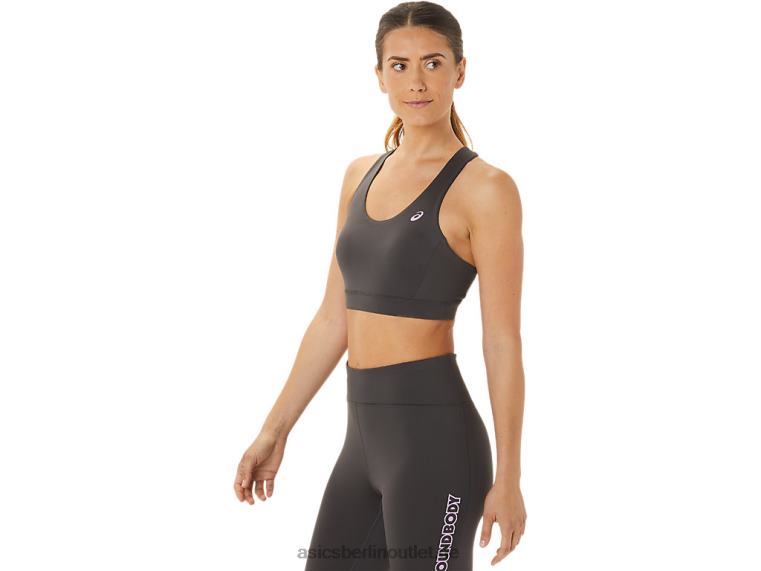 Damen-BH mit überkreuztem Rücken und Trägern BL4N2956Asics Obsidiangrau
