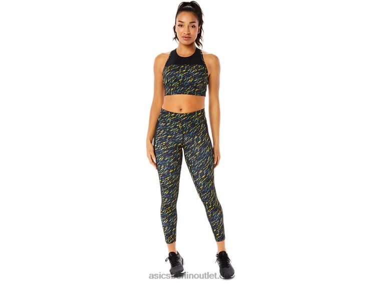 Kate-Träger-BH für Damen BL4N3393Asics Nachtschatten/Salbei-Druck