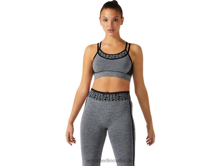 Nahtloser, verkürzter Damen-BH mit Logo BL4N3928Asics Performance-Schwarz/Graphitgrau