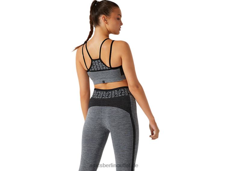 Nahtloser, verkürzter Damen-BH mit Logo BL4N3928Asics Performance-Schwarz/Graphitgrau