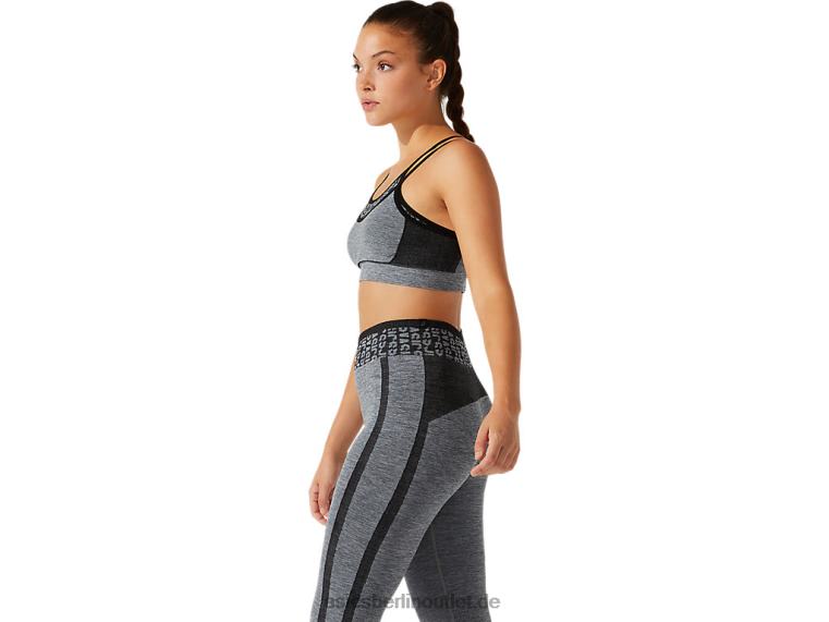 Nahtloser, verkürzter Damen-BH mit Logo BL4N3928Asics Performance-Schwarz/Graphitgrau