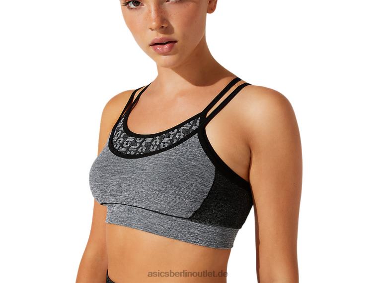 Nahtloser, verkürzter Damen-BH mit Logo BL4N3928Asics Performance-Schwarz/Graphitgrau