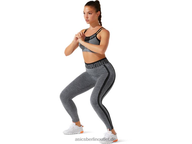Nahtloser, verkürzter Damen-BH mit Logo BL4N3928Asics Performance-Schwarz/Graphitgrau