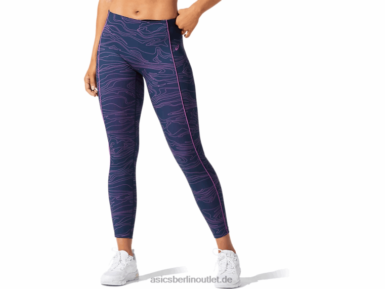 Damen-Tight mit Paspelierung und Grafik BL4N4033Asics Französisches Blau/digitale Traube