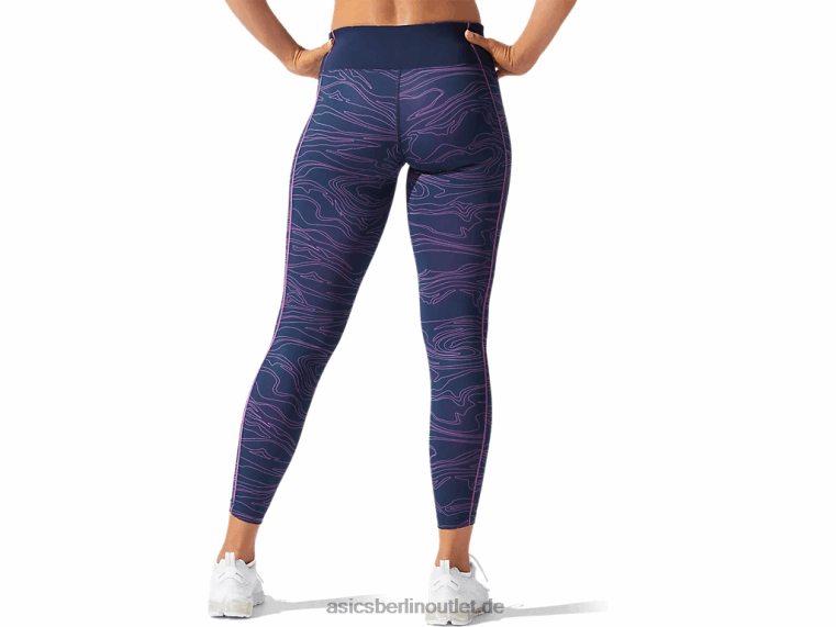 Damen-Tight mit Paspelierung und Grafik BL4N4033Asics Französisches Blau/digitale Traube