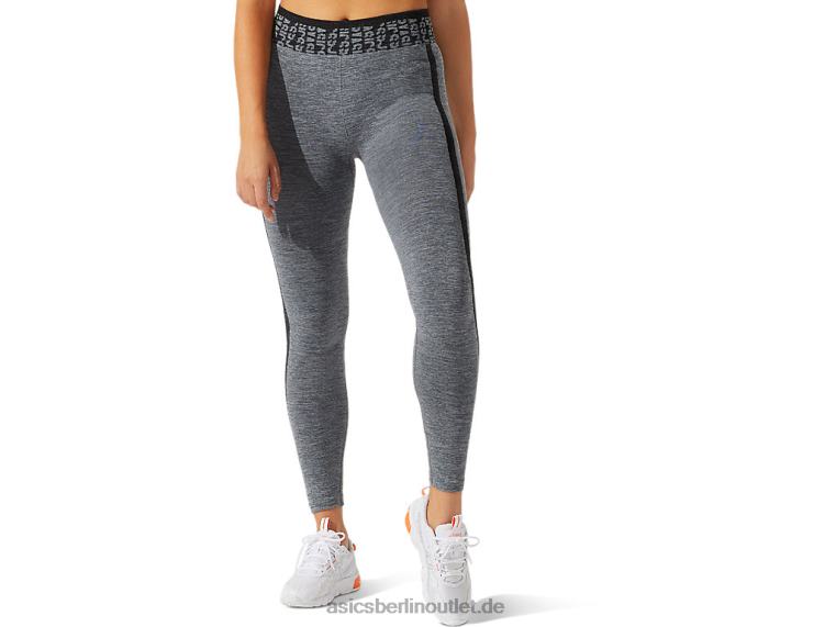 Kurze, nahtlose Damen-Tight mit Logo BL4N3935Asics Performance-Schwarz/Graphitgrau