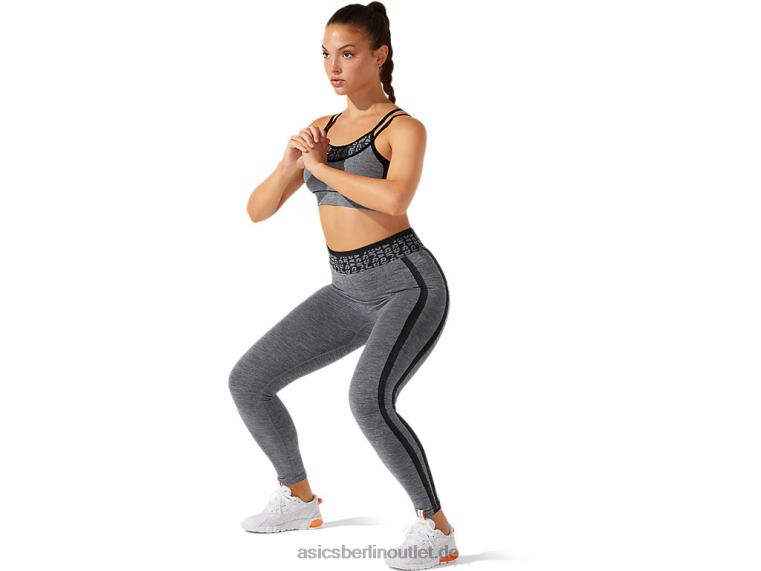 Kurze, nahtlose Damen-Tight mit Logo BL4N3935Asics Performance-Schwarz/Graphitgrau