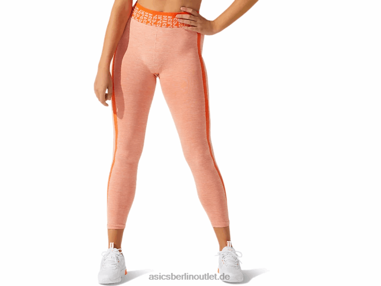 Kurze, nahtlose Damen-Tight mit Logo BL4N3940Asics Ringelblumenorange/Sonnenpfirsich