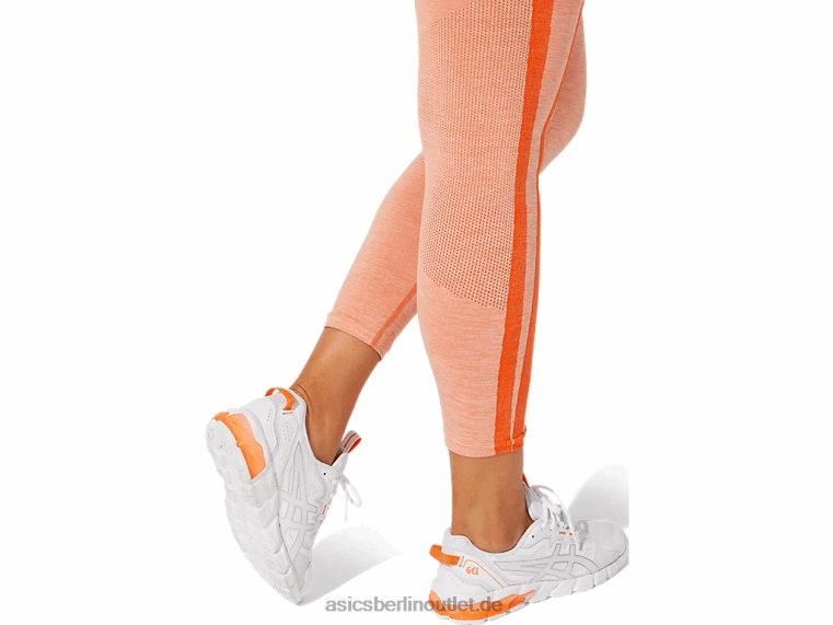 Kurze, nahtlose Damen-Tight mit Logo BL4N3940Asics Ringelblumenorange/Sonnenpfirsich